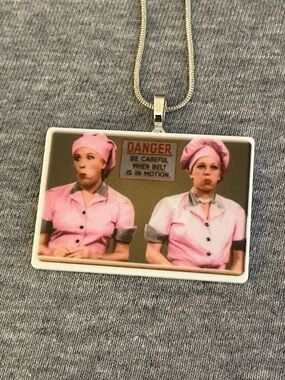 Pink Twin Diner Necklace Pendant